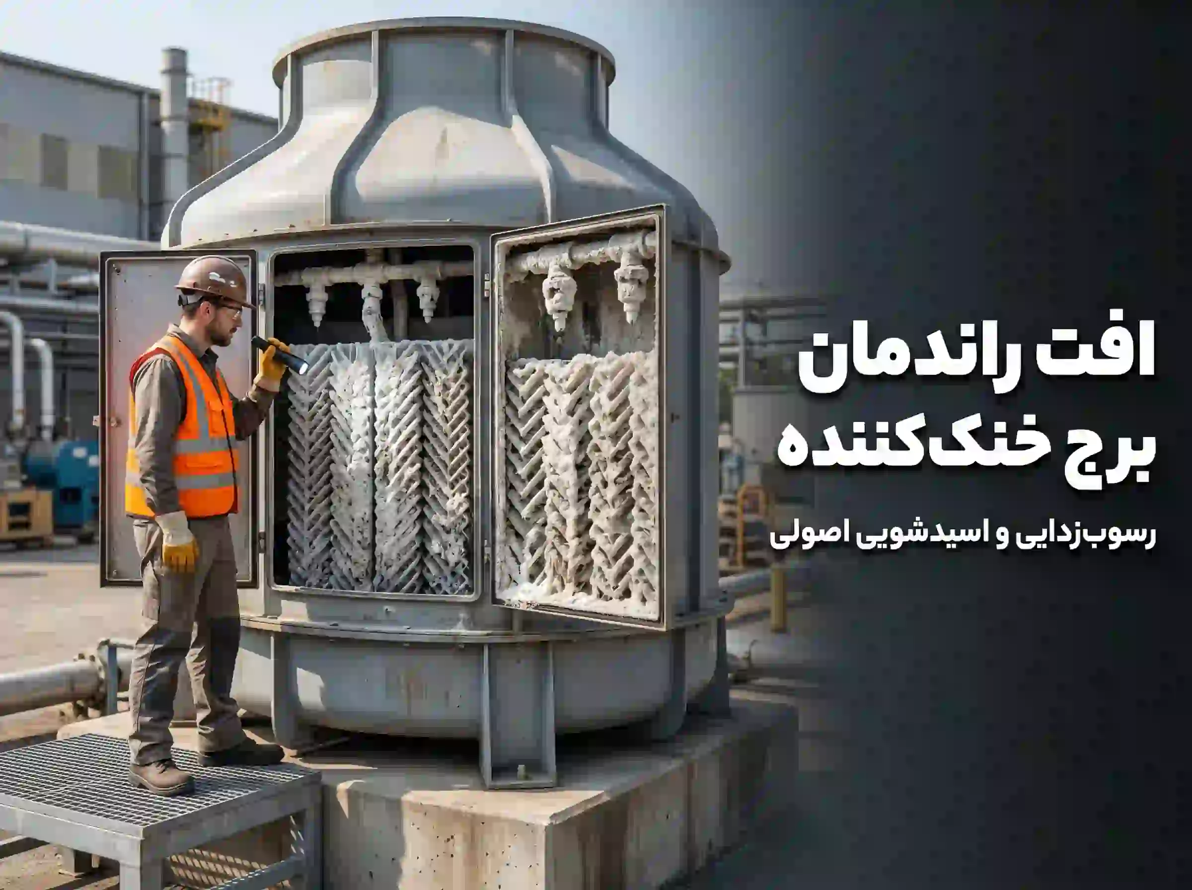 علت کم شدن راندمان برج خنک‌کننده (کولینگ تاور) و راه‌های رفع رسوب آن (عیب‌یابی تجهیزات جانبی)